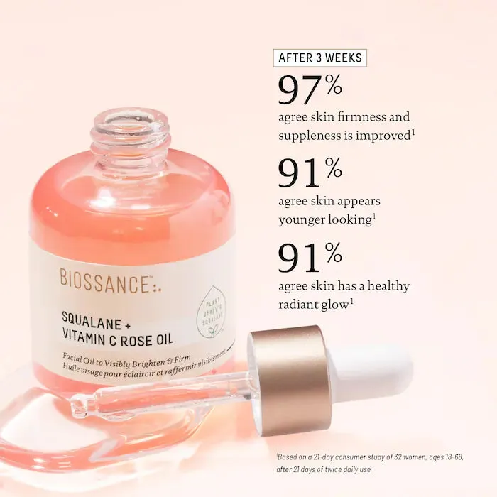 Biossance Squalane   Vitamin C Rose Firming Oil