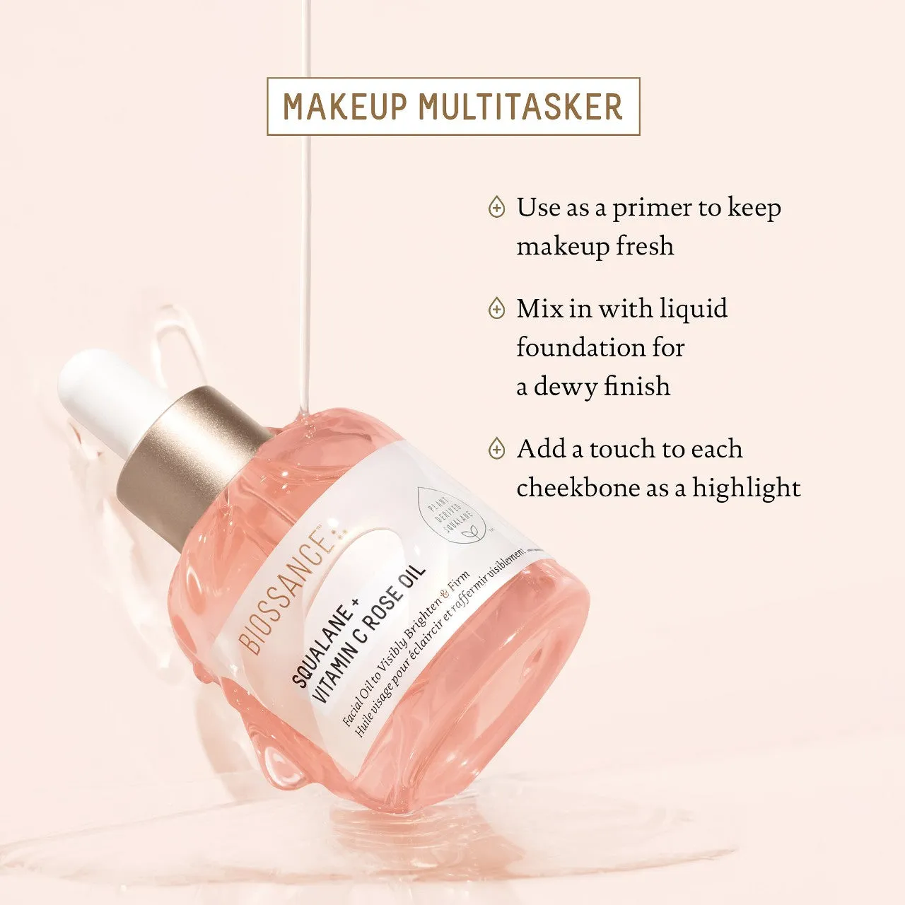 Biossance Squalane   Vitamin C Rose Firming Oil