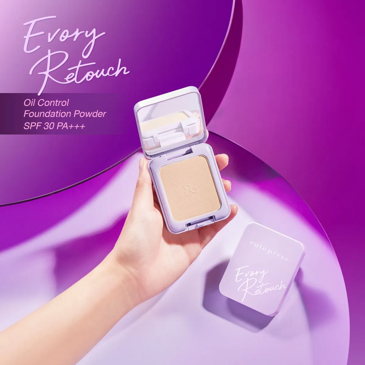 Cute Press Evory Retouch Oil Control Foundation Powder SPF 30 PA    12G N1 (Thai)