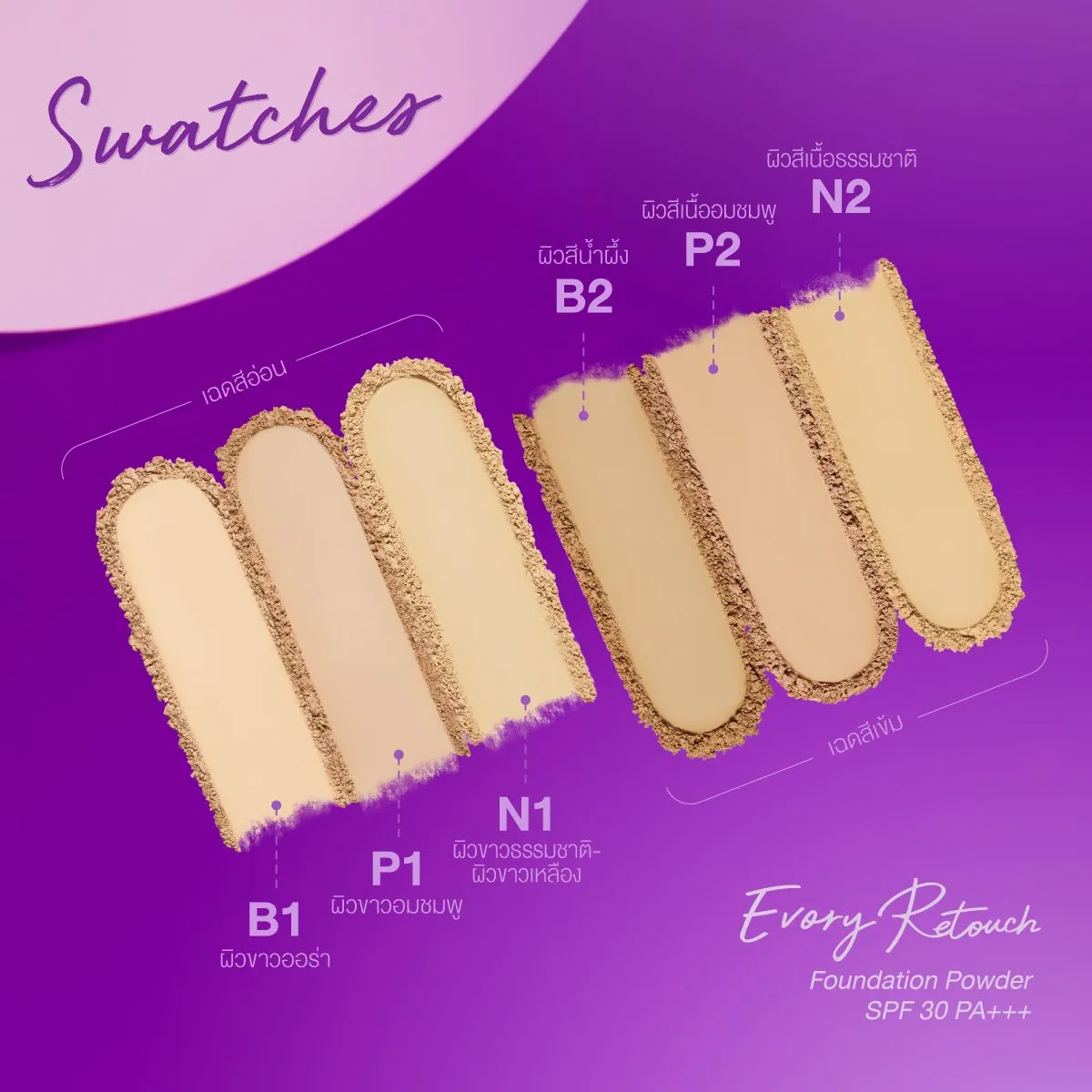 Cute Press Evory Retouch Oil Control Foundation Powder SPF 30 PA    12G N1 (Thai)