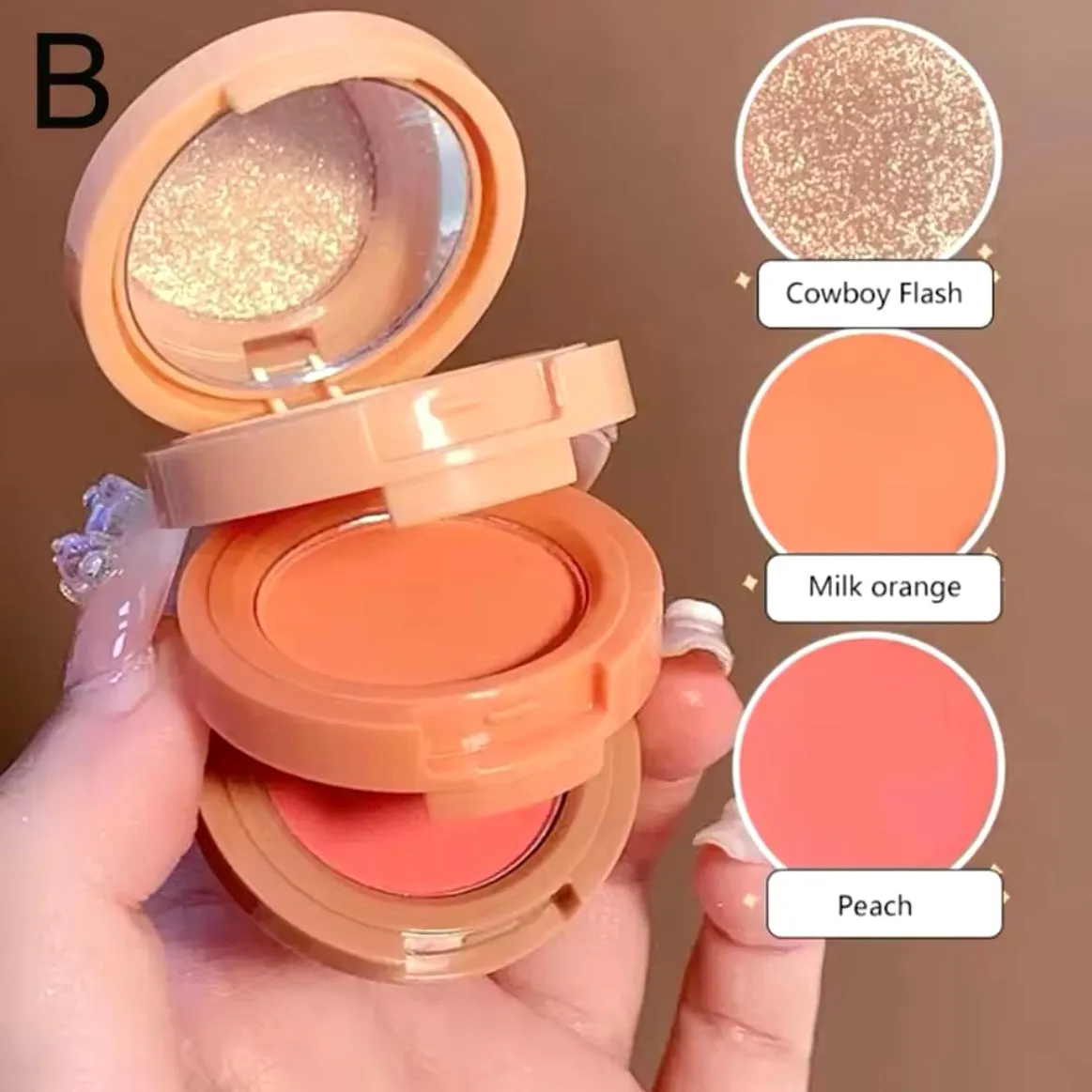Hudamoji - 3 in 1 Blush & Highlighter Kit