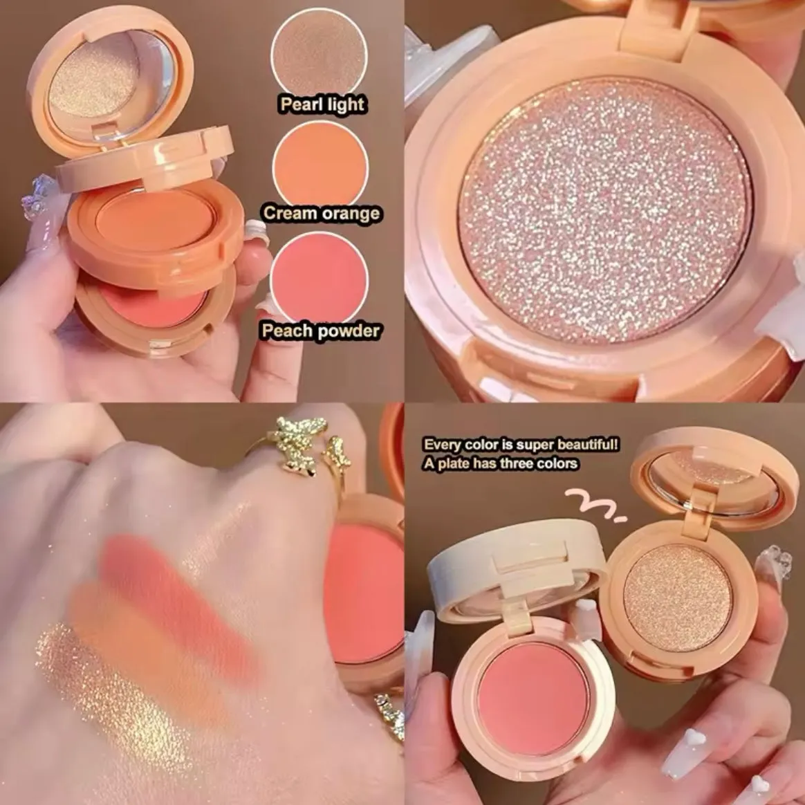Hudamoji - 3 in 1 Blush & Highlighter Kit