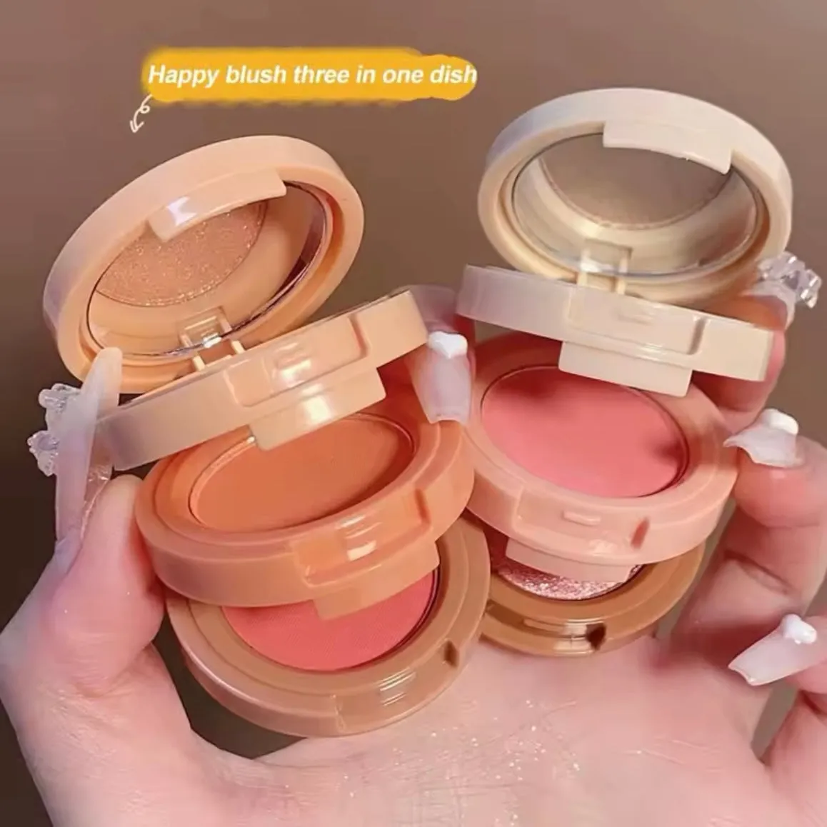Hudamoji - 3 in 1 Blush & Highlighter Kit