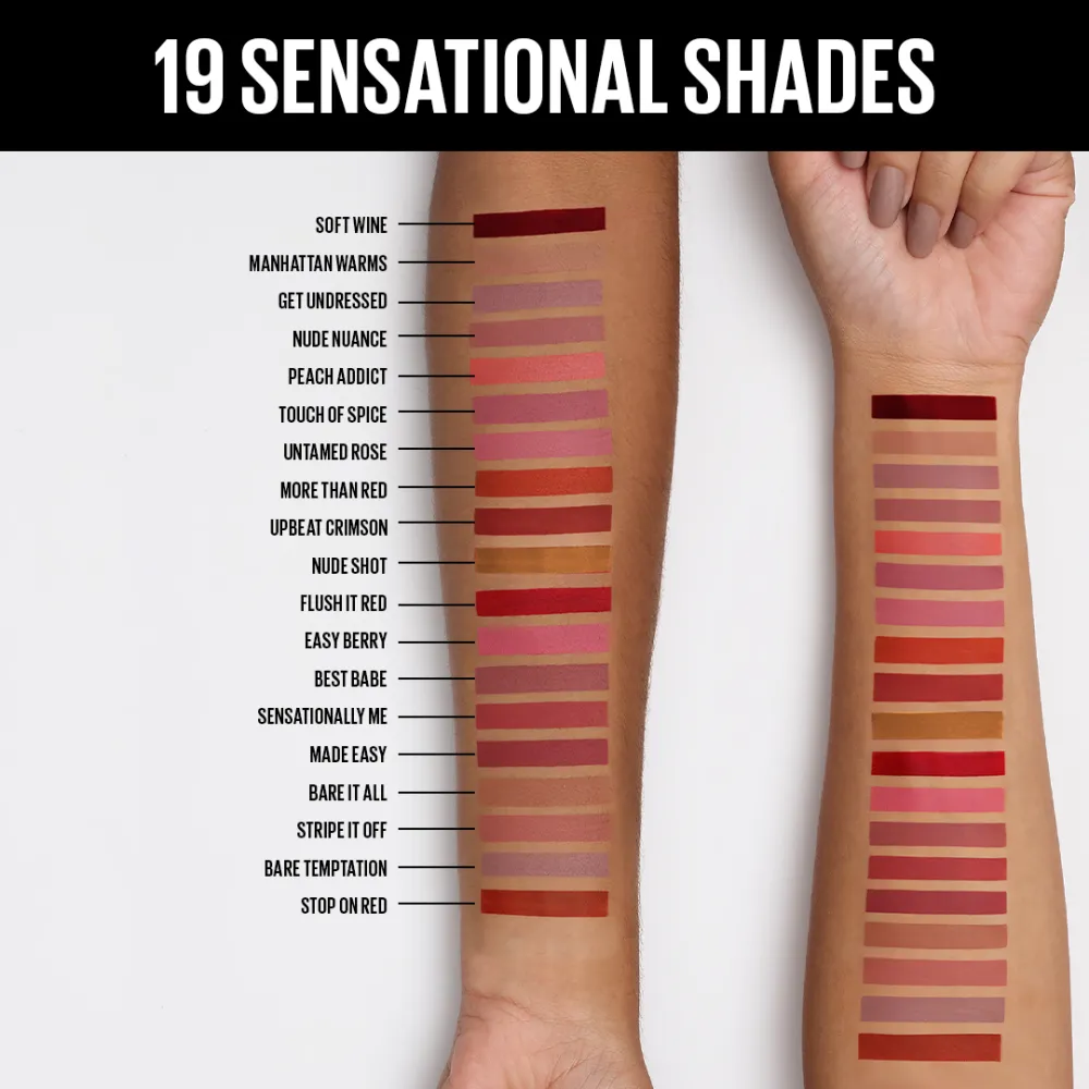 Maybelline New York Sensational Liquid Matte Lipstick, 21 Nude Nuance, 7ml - Liquid Lipstick Shades Delivering Intense Matte Color Effect