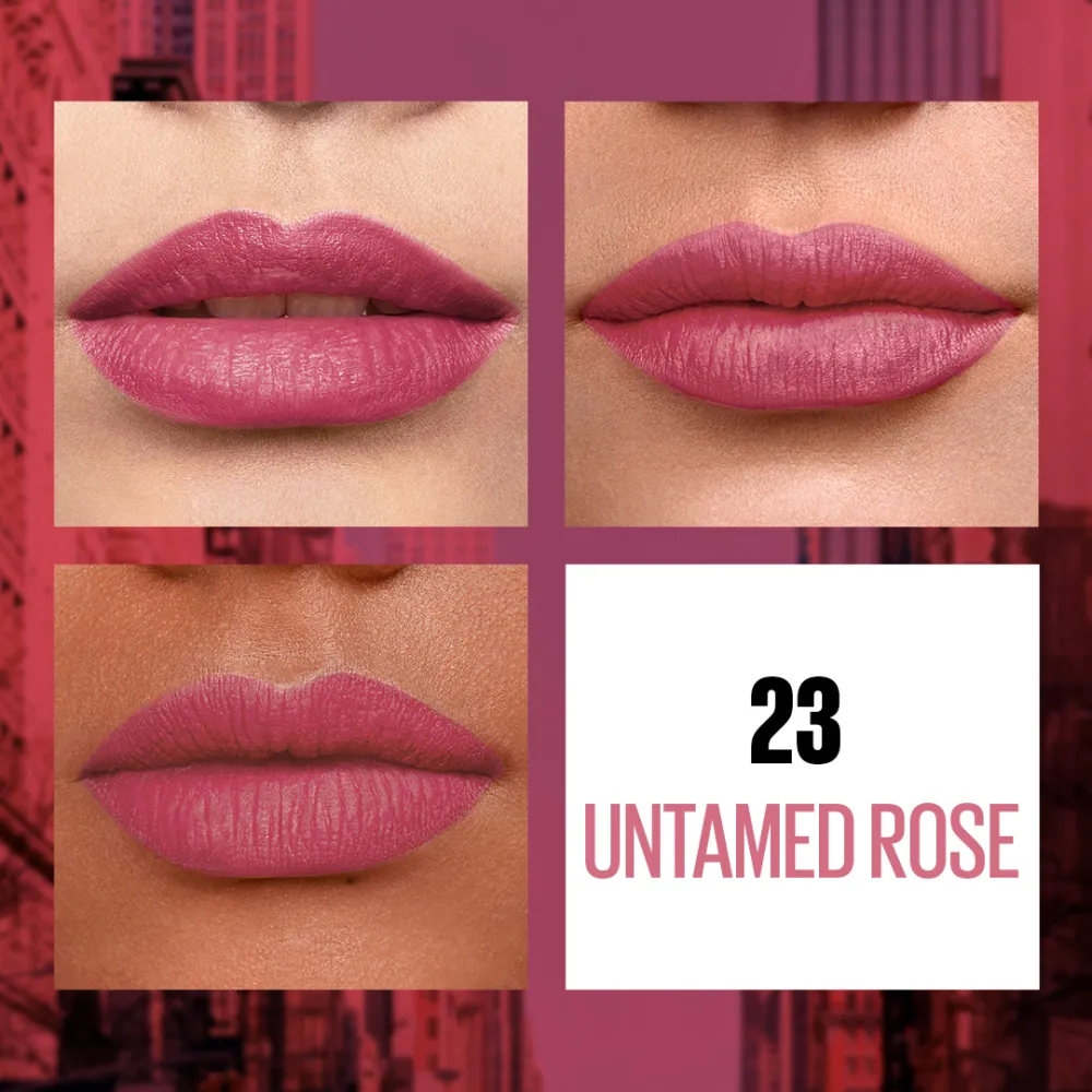 Maybelline New York Sensational Liquid Matte Lipstick, 23 Untamed Rose, 7ml - Liquid Lipstick Shades Delivering Intense Matte Color Effect