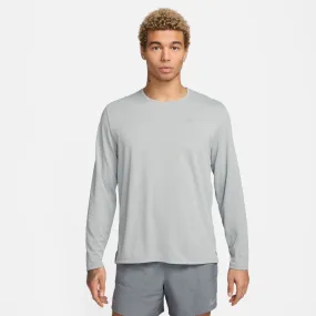 Mens Miler Dri-FIT UV Long-Sleeve Running Top - Grey Fog/Particle Grey