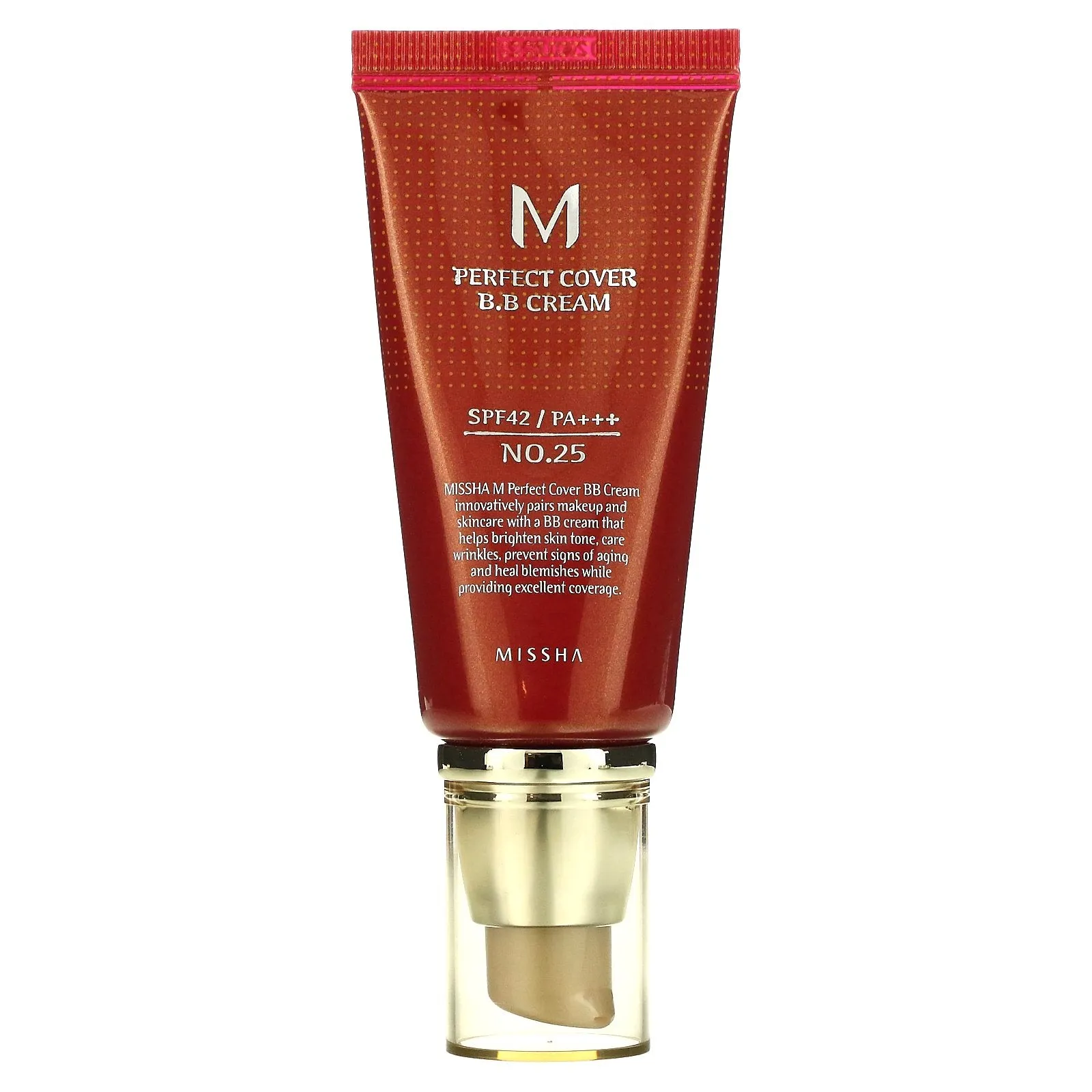 Missha, M Perfect Cover B.B Cream, SPF 42 PA   , No. 25 Warm Beige, 1.7 oz (50 ml)