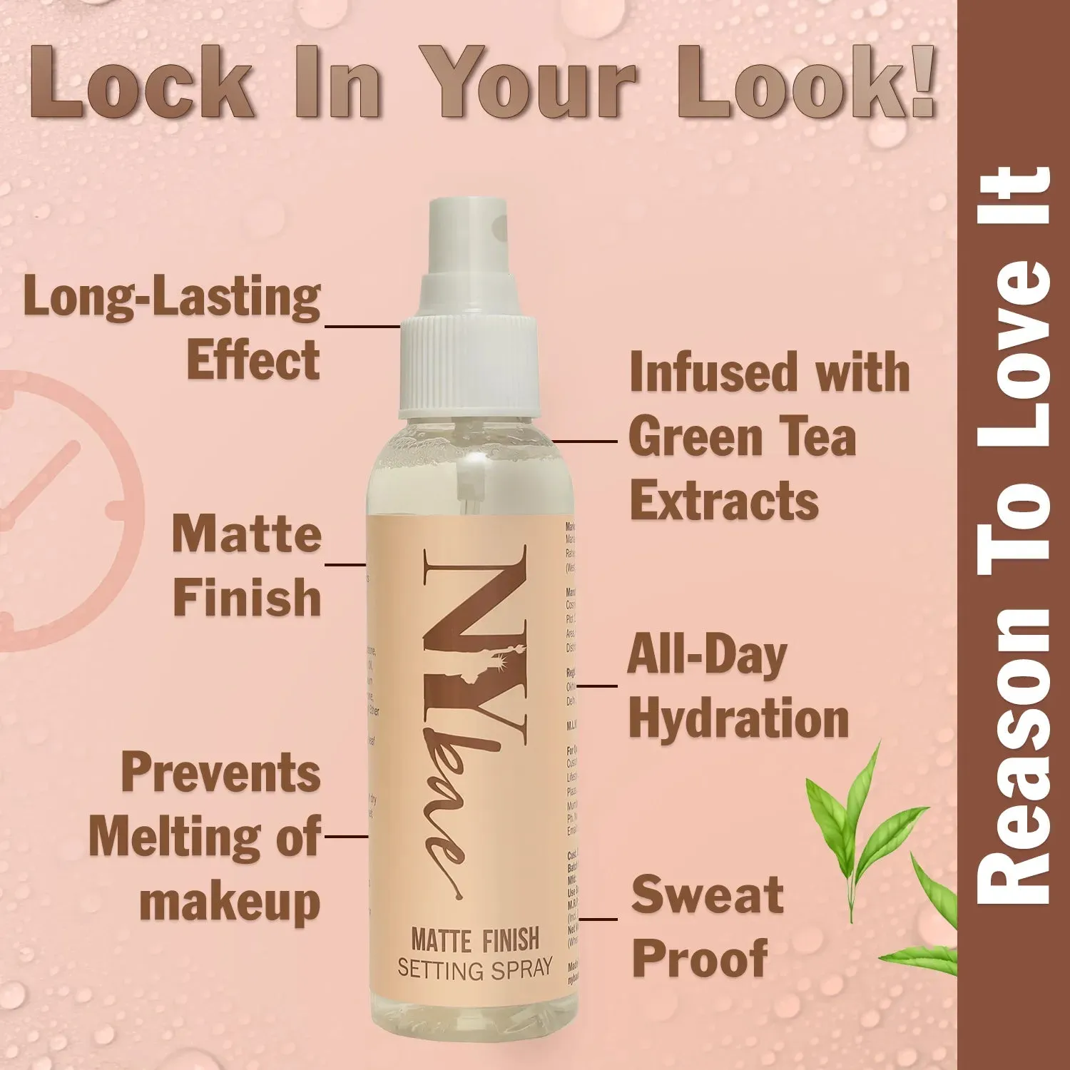 NY Bae Matte Finish Setting Spray (120 ml) | Oily Skin | Enriched With Green Tea Extracts | Prevents Melting | Long-Lasting | Sweatproof | Hydrating