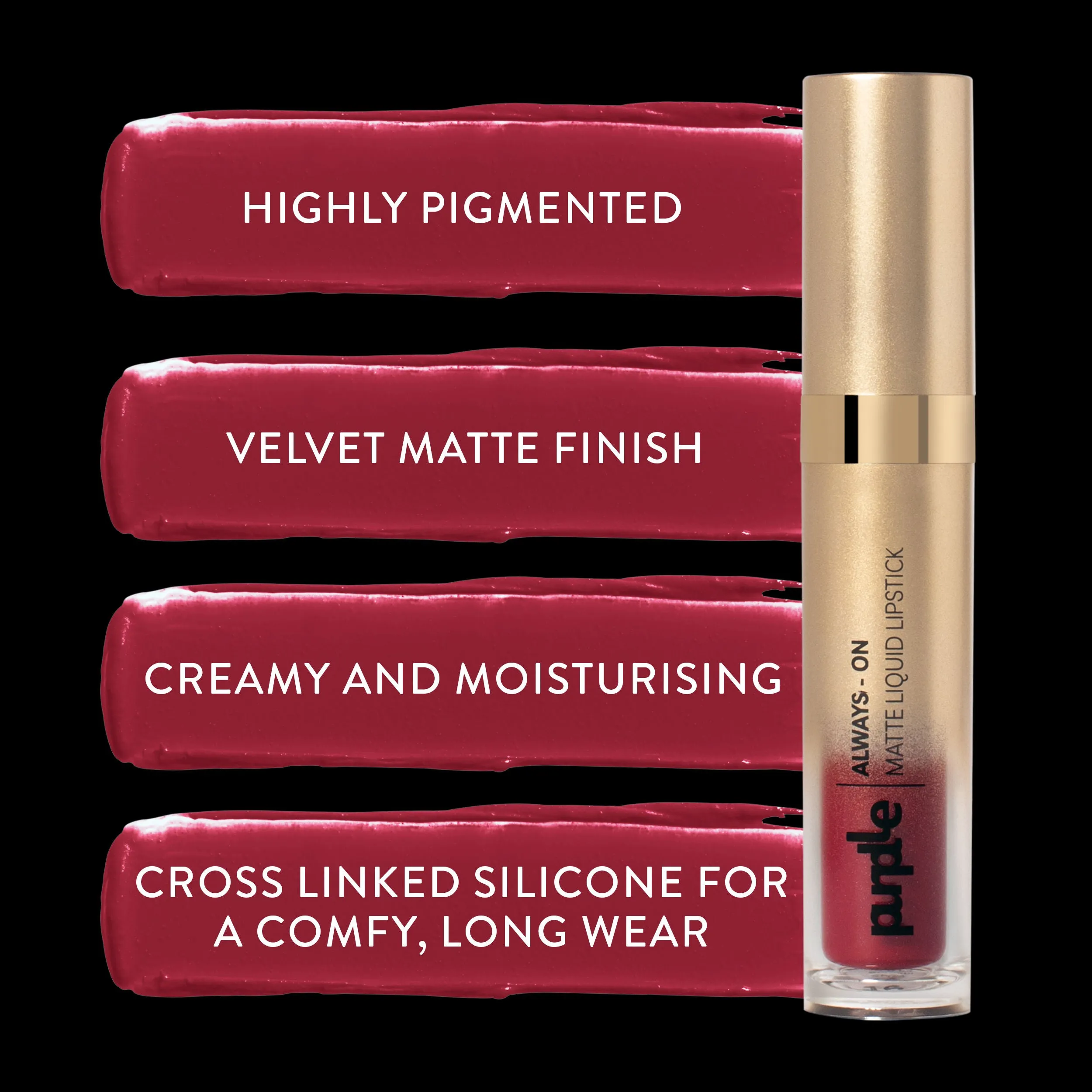 Purplle Always - On Matte Liquid Lipstick - Lusty Love 17 (6.5ml)
