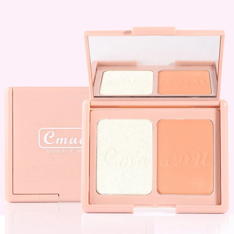 Two-Tone Delicate Natural Blush Highlighter Powder Palette