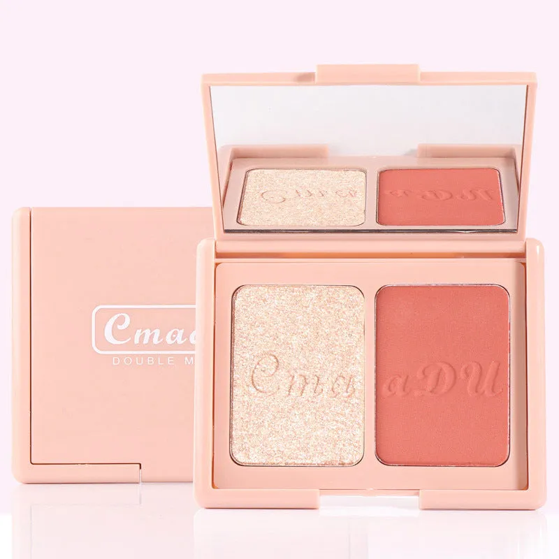 Two-Tone Delicate Natural Blush Highlighter Powder Palette